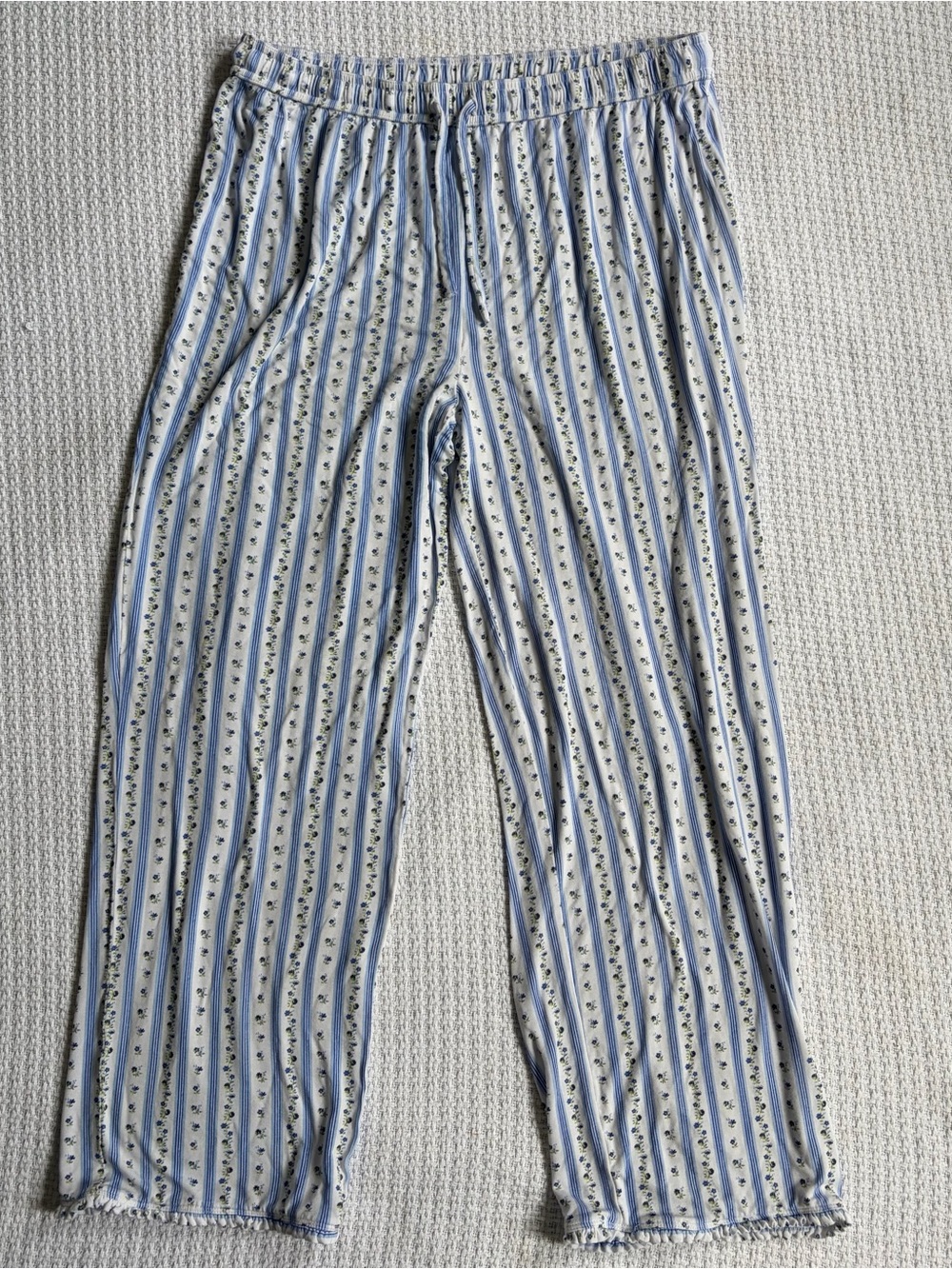Hill House Home The Marina Petal Stripe Blue Pajama Pants Size Women’s Medium
